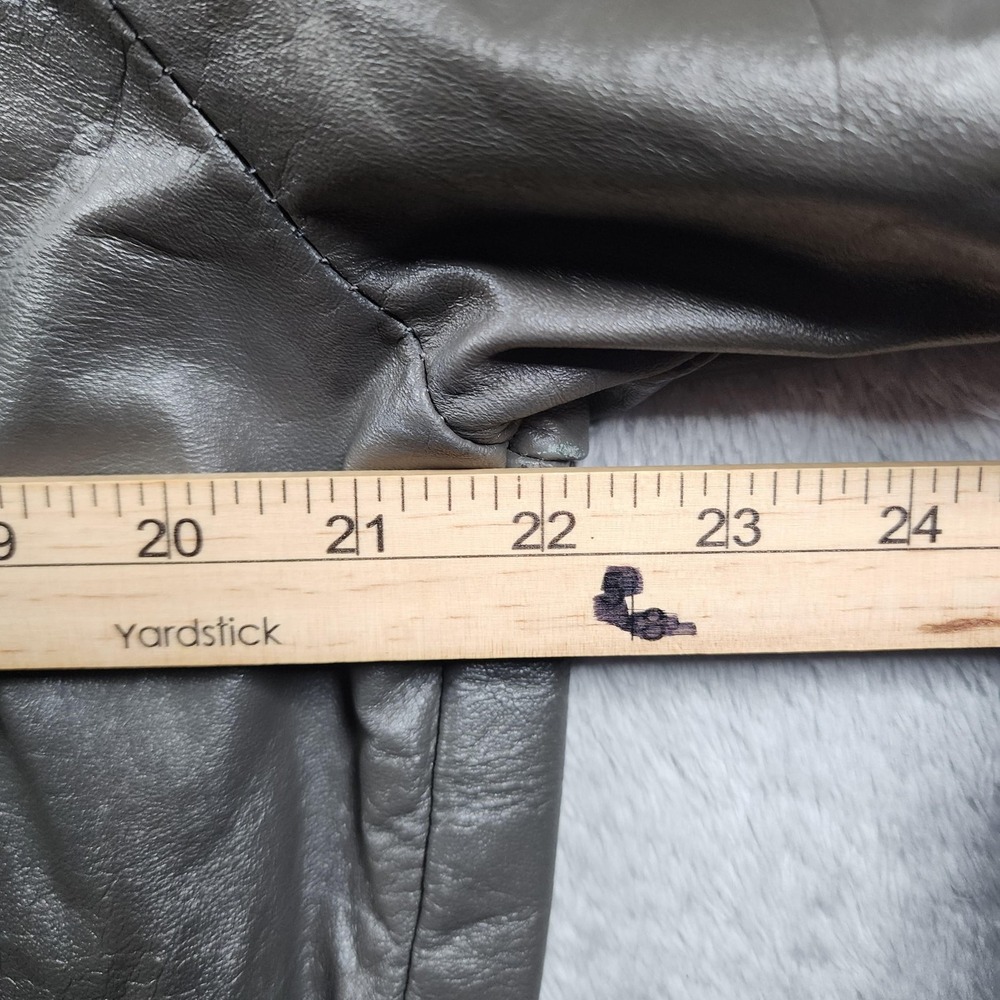 VINTAGE‎ Jean Pierre Leather Bomber Jacket Mens 42 Long Gray Made Argentina 60s - Picture 15 of 16